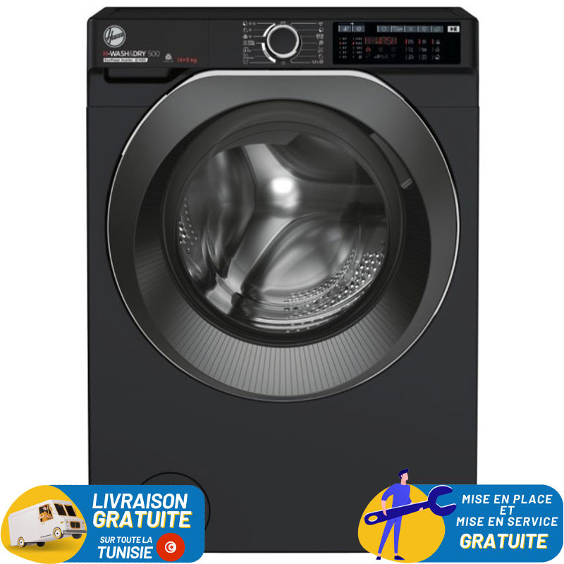 Machine à Laver Frontale Hoover H-WASH 500 Inverter / 14 Kg / Noir