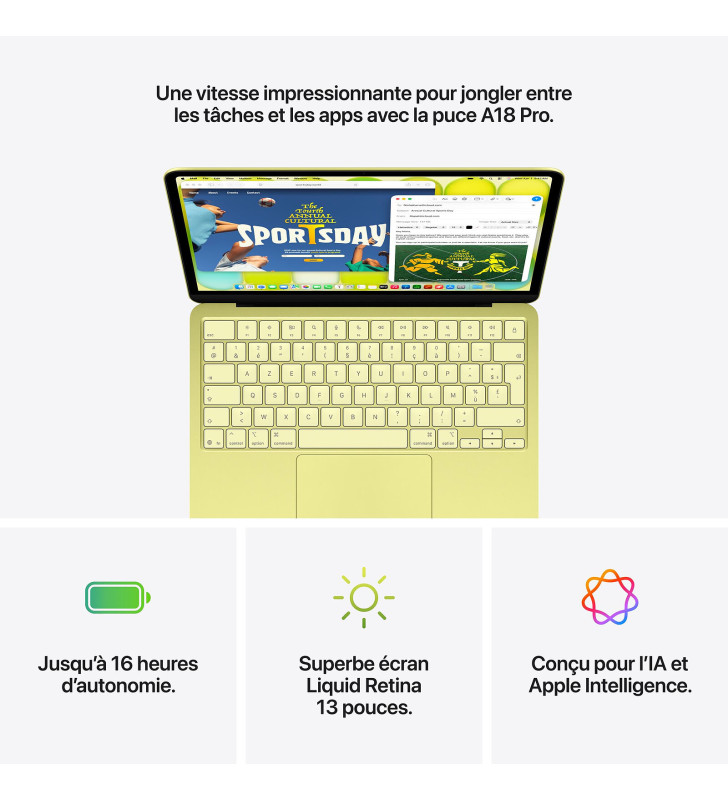 Apple MacBook Neo 13" A18 Pro 6core CPU 5core GPU 8Go/256 Go SSD / Silver / Sans Adaptateur
