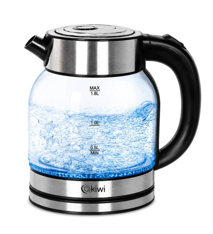 Bouilloire KIWI Verre avec lumiére 1.8 Litres / Noir