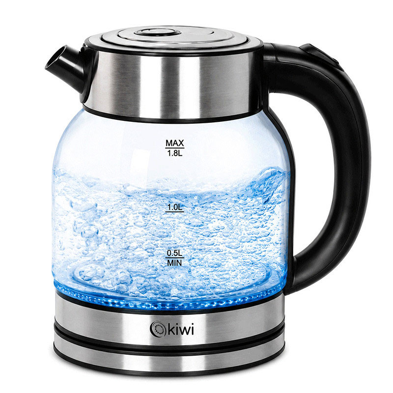 Bouilloire KIWI Verre avec lumiére 1.8 Litres / Noir