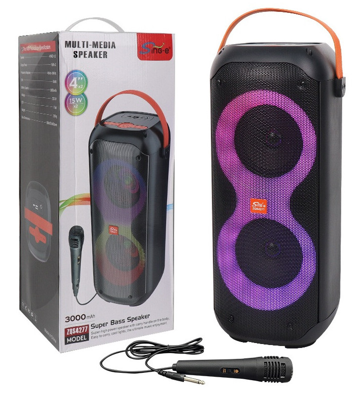 Haut-parleur Portable SING-E ZQS4277 / Lumières RGB / 15W X 2 / Noir