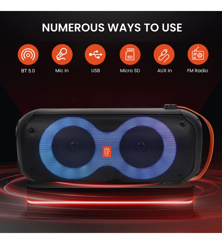 Haut parleur karaoké Portable SING-E ZQS4277 / Lumières RGB / 15W X 2 / Noir