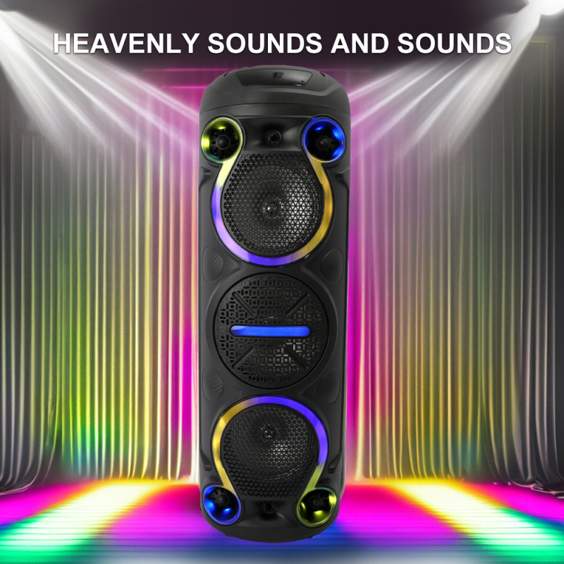 Haut-parleur Bluetooth SING-E ZQS6302 / Lumières RGB / 30W / Avec microphone / Noir
