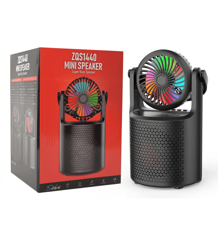 Haut-parleur sans fil Sing-e ZQS1440 Avec ventilateur RGB / Noir