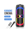 Haut-parleur sans fil haute qualité avec microphone et lumière ambiante RGB / Noir