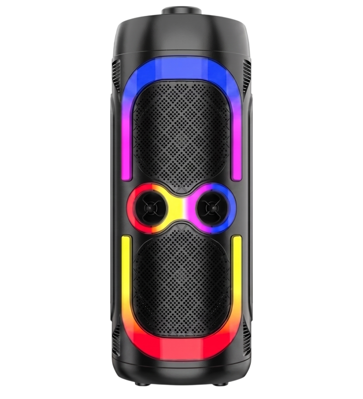 Haut-parleur sans fil haute qualité avec microphone et lumière ambiante RGB / Noir