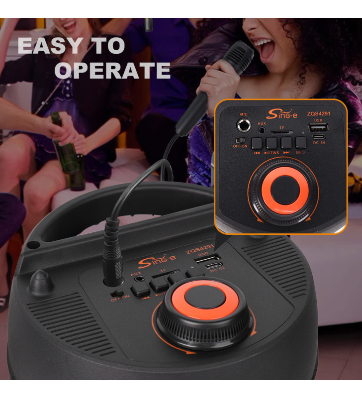 Haut-parleur Bluetooth SING-E ZQS4291 / 20W / Noir