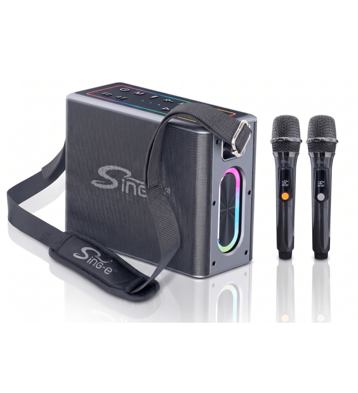 Haut-parleur sans fil Sing-e ZQS-V100 / 2x Microphone / RGB / 60 W / Noir