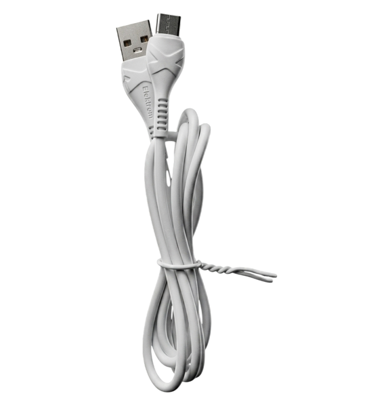 Cable Chargeur Elektrum USB-A vers TYPE-C / Blanc