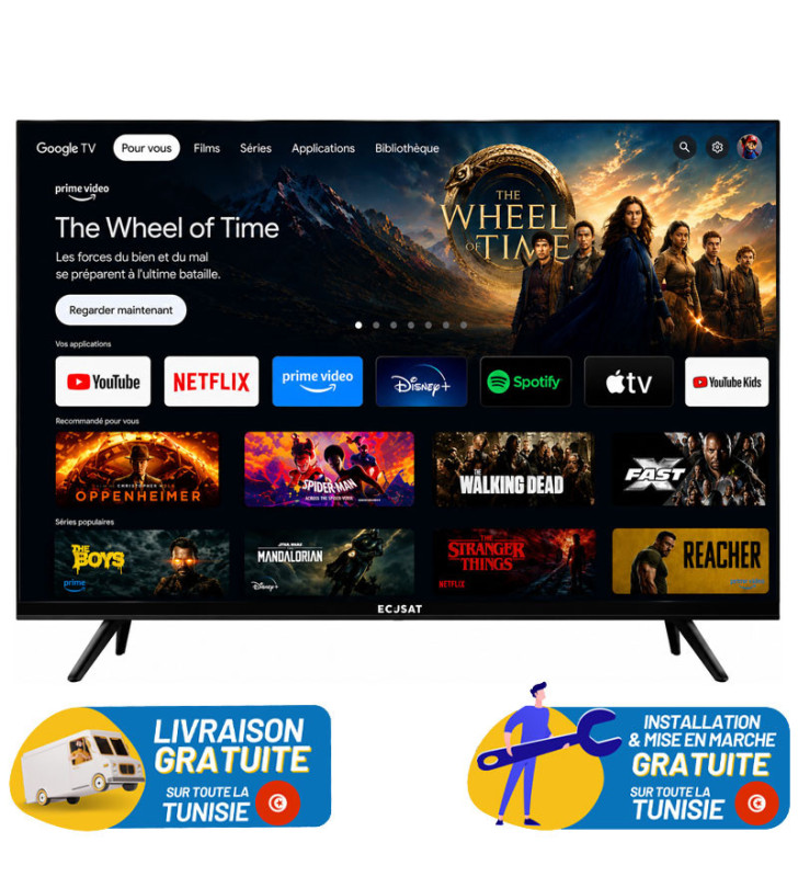 TV ECOSAT 43" QLED 4K GOOGLE TV