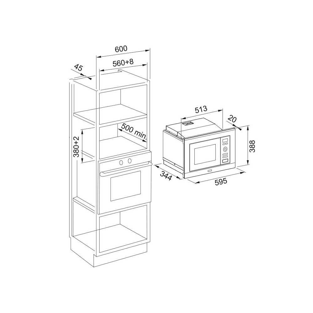 Micro Onde Encastrable FRANKE 20 Litres / Noir