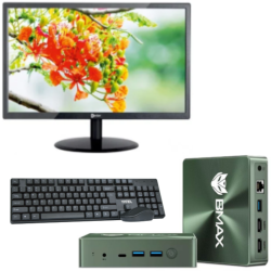 Mini Pc de bureau BMAX B6 PLUS / i3-1000NG4 / 12 Go / 512 Go SSD / Windows 11 / Vert Avec Écran Enter ECR-MO-A03 22" HD / VGA / HDMI / 60 Hz