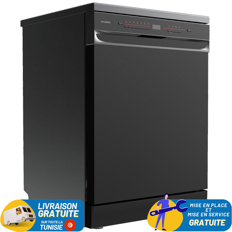 Lave Vaisselle Hyundai 14 Couverts / Noir / HYN-FSDW14-P9-B