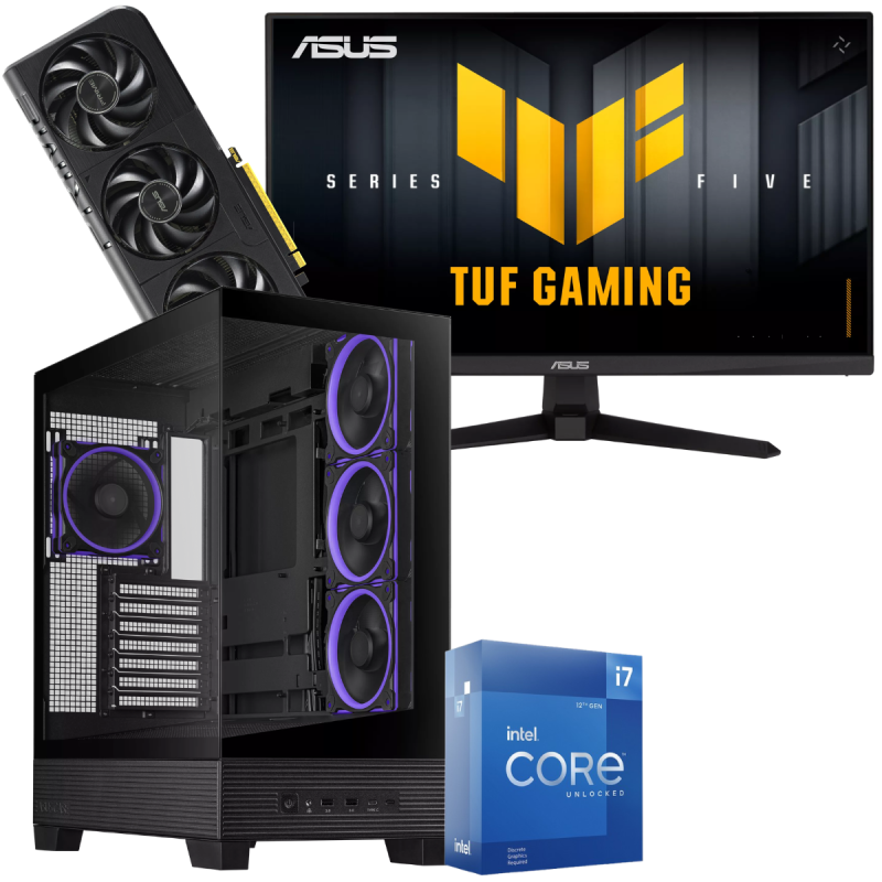 Setup Gamer Special Pc de Bureau Gaming / i7-12700KF / RTX 5050 8G / 32 Go DDR5 Avec Écran Gaming Asus TUF 27" Full HD IPS / 200 Hz