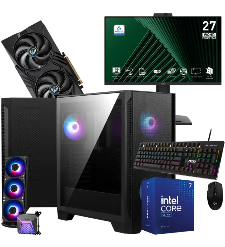 Setup Gamer Special Pc de Bureau Gaming / Ultra 7 265F / RTX 5060 8G / 32 Go DDR5 Avec Écran MSI PRO 27" WQHD IPS / 100 Hz