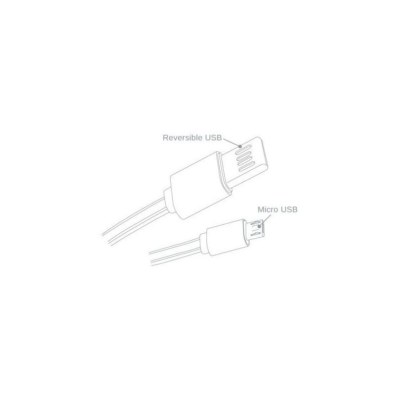 Câble plat CLiPtec TITANIUM USB vers Micro-USB pour Smartphone / Bleu