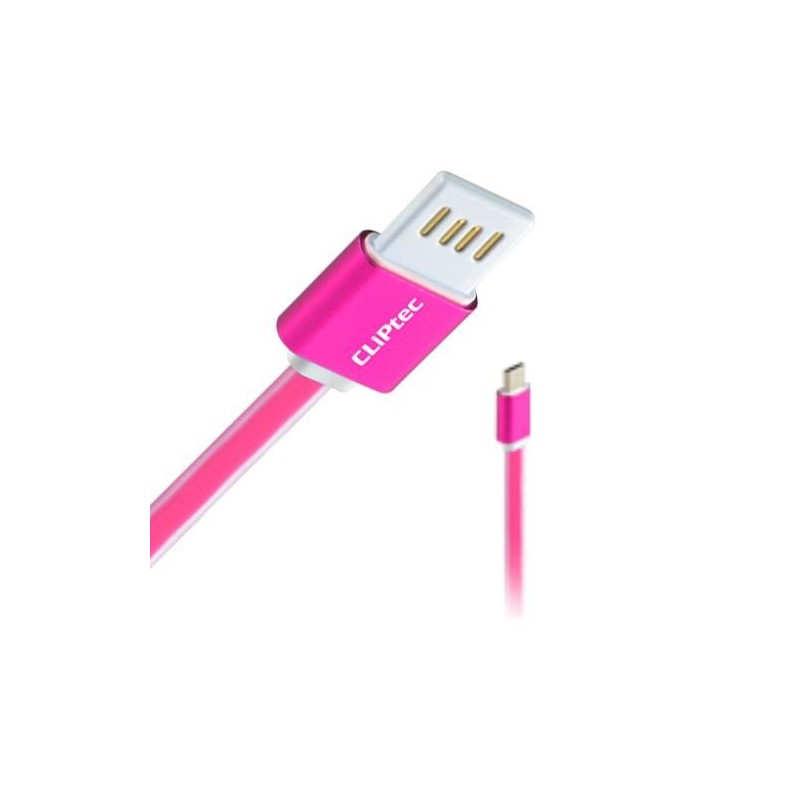 Câble plat CLiPtec TITANIUM USB vers Micro-USB pour Smartphone / Rose