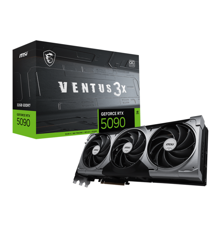 Carte graphique MSI NVIDIA GeForce RTX 5090 VENTUS 3X OC / 32 Go GDDR7