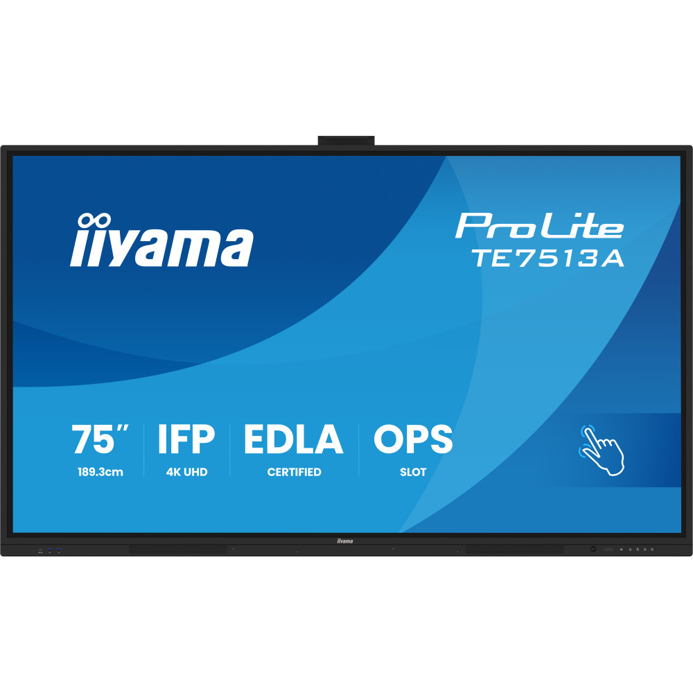 Écran Tactile Interactif Iiyama 75"4K 60Hz 8G/128G HDMI/RJ45/DP HAUT PARLEUR + SUPPORT