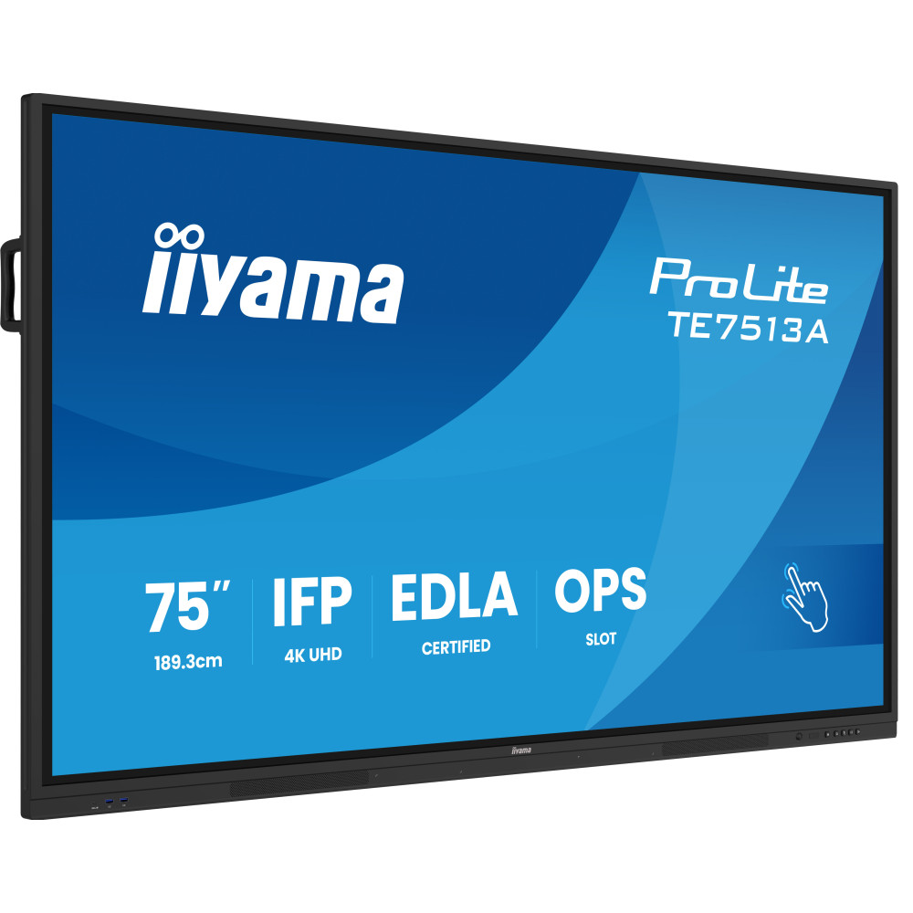Écran Tactile Interactif Iiyama 75"4K 60Hz 8G/128G HDMI/RJ45/DP HAUT PARLEUR + SUPPORT