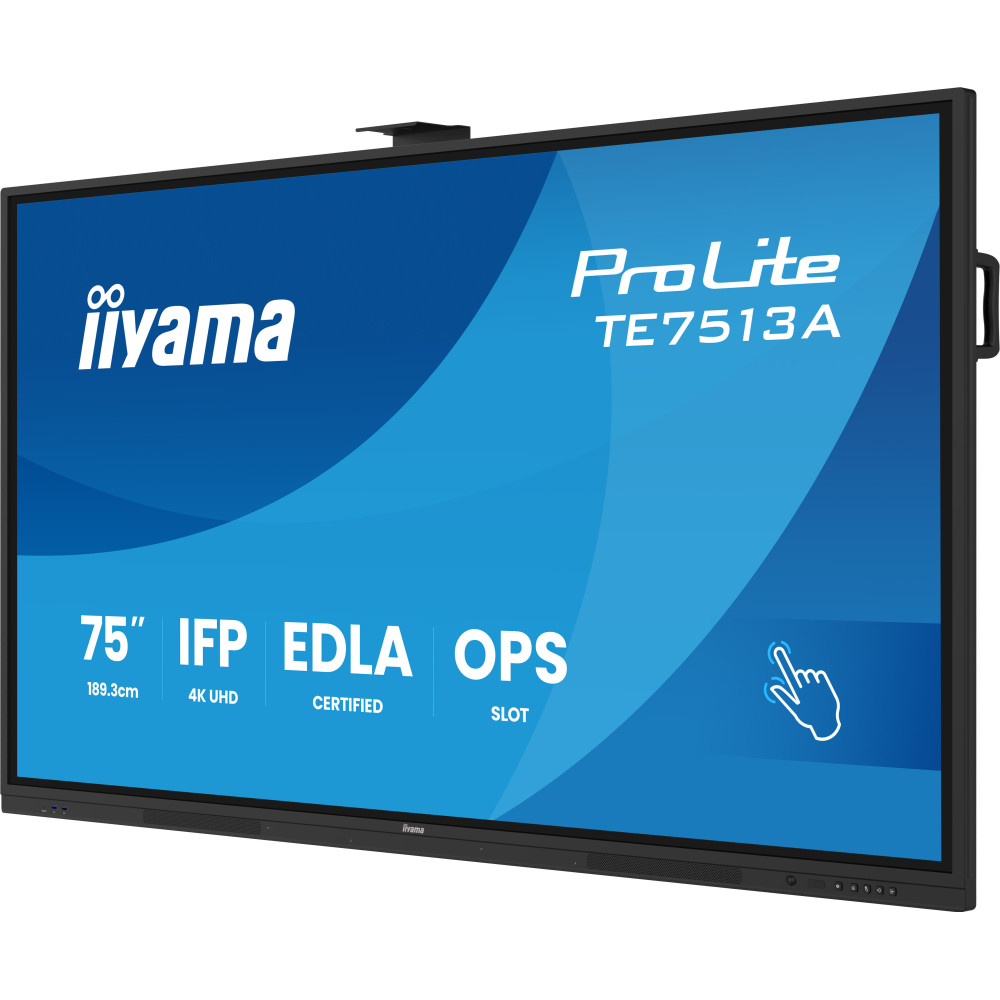 Écran Tactile Interactif Iiyama 75"4K 60Hz 8G/128G HDMI/RJ45/DP HAUT PARLEUR + SUPPORT