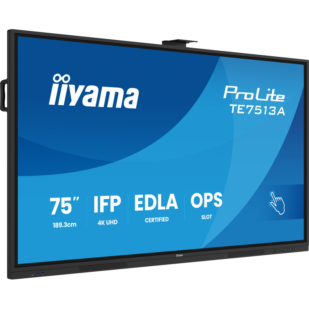 Écran Tactile Interactif Iiyama 75"4K 60Hz 8G/128G HDMI/RJ45/DP HAUT PARLEUR + SUPPORT