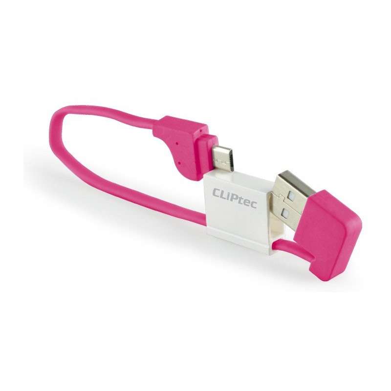 Câble plat CLiPtec LOCK USB vers Micro-USB pour Smartphone / Rose
