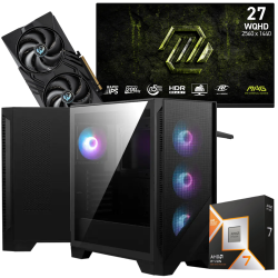 Setup Gamer Special Pc de Bureau Gaming / Ryzen 7 9800X3D / RTX 5060 8G / 32 Go DDR5 Avec Écran Gaming MSI MAG 27" WQHD IPS / 200 Hz