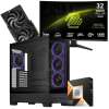 Setup Gamer Special Pc de Bureau Gaming / Ryzen 7 9800X3D / RTX 5060 8G / 64 Go DDR5 Avec Écran Gaming CURVED MSI 32" WQHD VA / 180 Hz