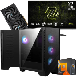 Setup Gamer Special Pc de Bureau Gaming / Ryzen 7 7800X3D / RTX 5060 8G / 32 Go DDR5 Avec Écran MSI 27" Full HD IPS / 240 Hz