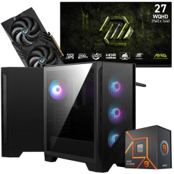 Setup Gamer Special Pc de Bureau Gaming / Ryzen 9 7950X / RTX 5060 8G / 32 Go DDR5 Avec Écran Gaming MSI MAG 27" WQHD IPS / 200 Hz