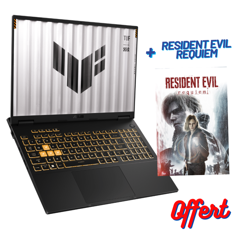 Pc Portable Gamer ASUS TUF Gaming F16 2025 / i5-13450HX / RTX 5060 8G / 24 Go DDR5 / 512 Go SSD / Windows 11 / Noir