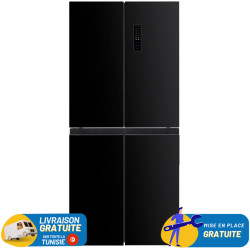 Réfrigérateur NEWSTAR Side By Side INVERTER No Frost 480 Litres / SBS4480X / Verre Noir