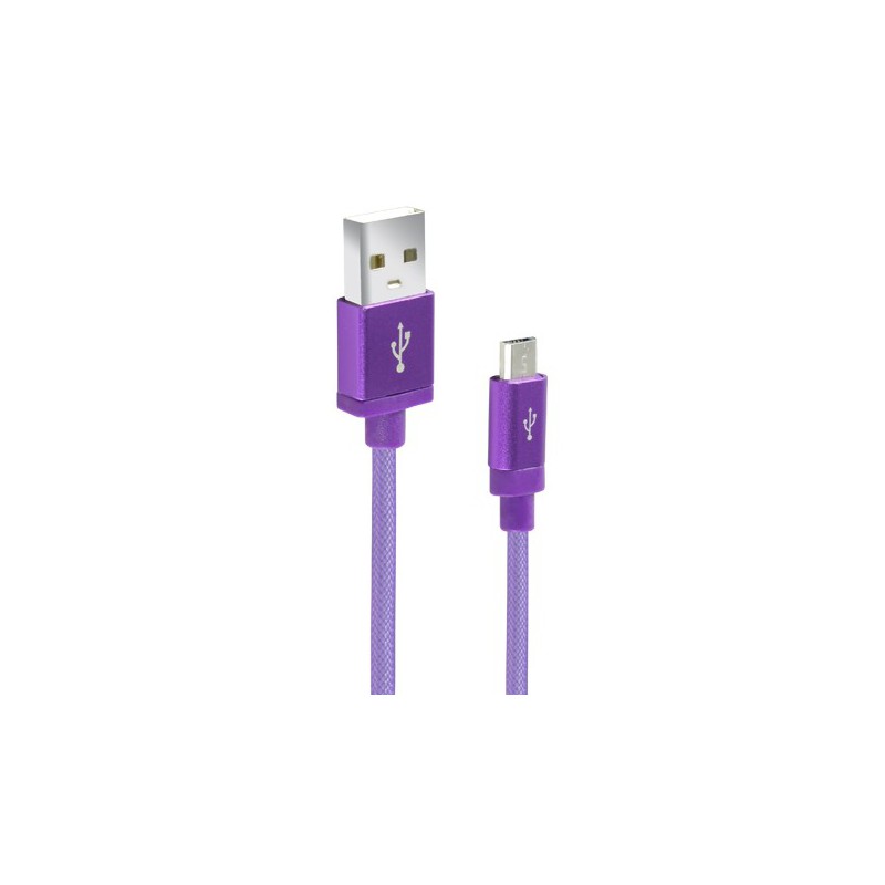 Câble CLiPtec JACKET-M2 USB vers Micro-USB pour smartphone / Violet
