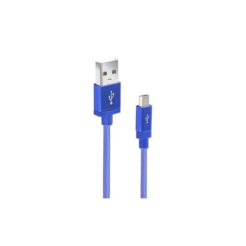 Câble CLiPtec JACKET-M2 USB vers Micro-USB pour smartphone / Bleu
