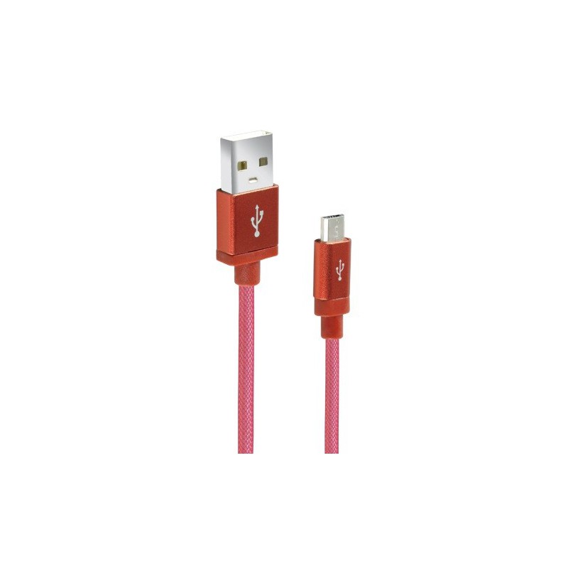 Câble CLiPtec JACKET-M2 USB vers Micro-USB pour smartphone / Rouge