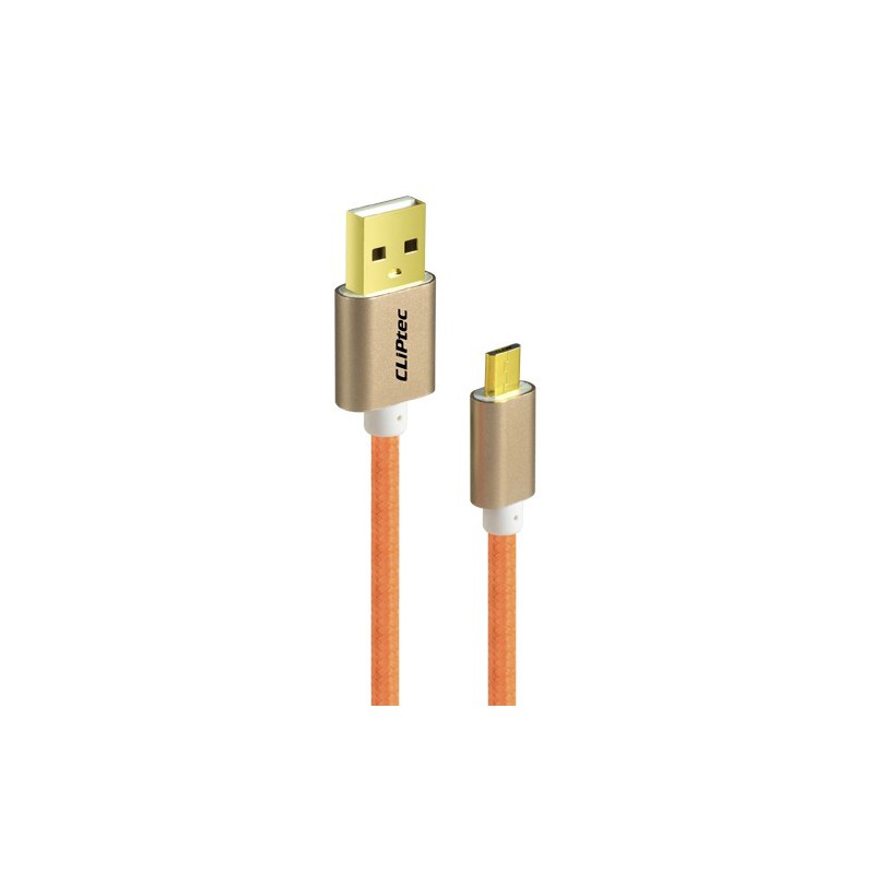 Câble CLiPtec JACKET-M USB vers Micro-USB pour smartphone / Orange