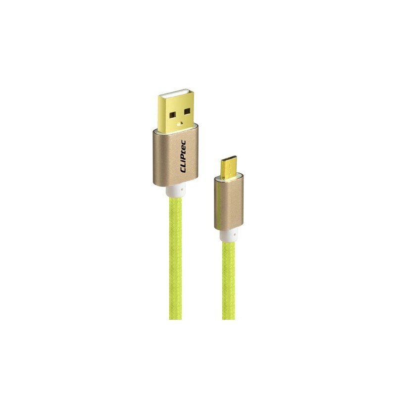 Câble CLiPtec JACKET-M USB vers Micro-USB pour smartphone / Vert