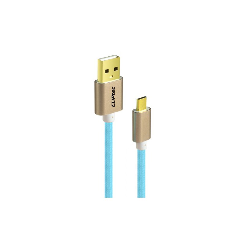 Câble CLiPtec JACKET-M USB vers Micro-USB pour smartphone / Bleu