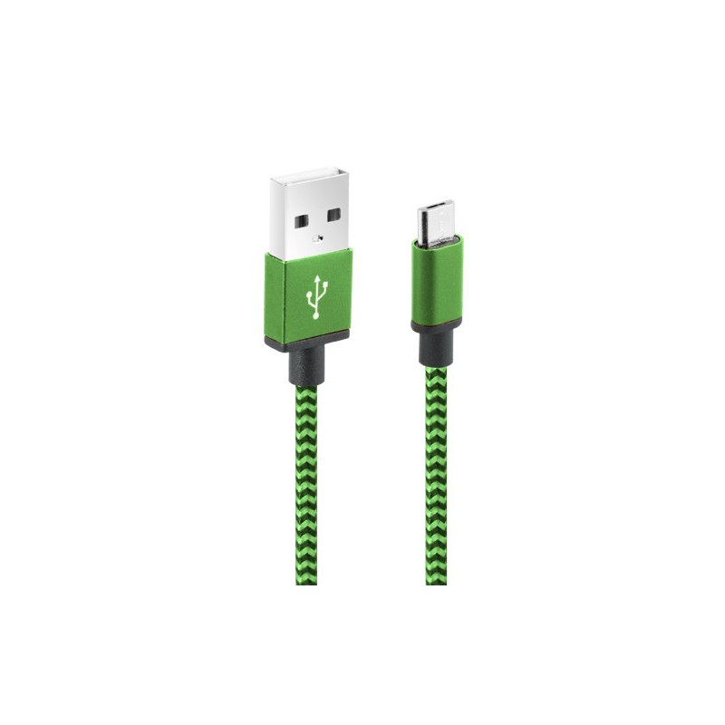 Câble CLiPtec JACKET-M3 USB vers Micro-USB pour smartphone / Vert