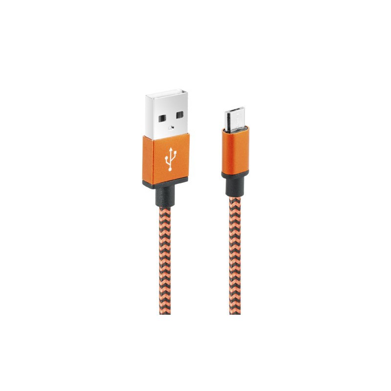 Câble CLiPtec JACKET-M3 USB vers Micro-USB pour smartphone / Orange