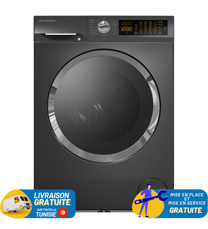 Lave linge INVERTER SCHNEIDER 11Kg / SCLL11400XPS / Silver