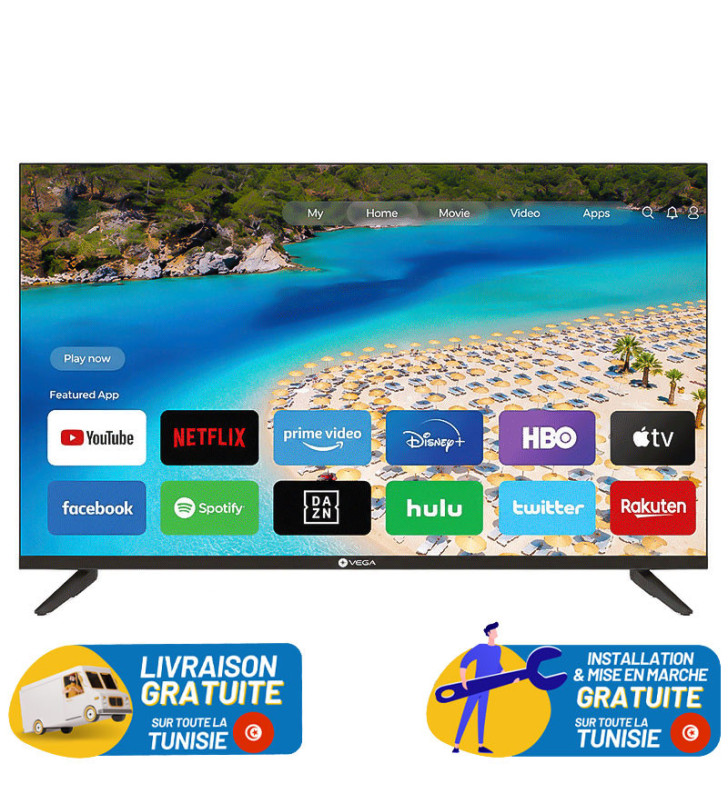 TV Vega 32" LED FULL HD Smart TV / Récepteur intégré