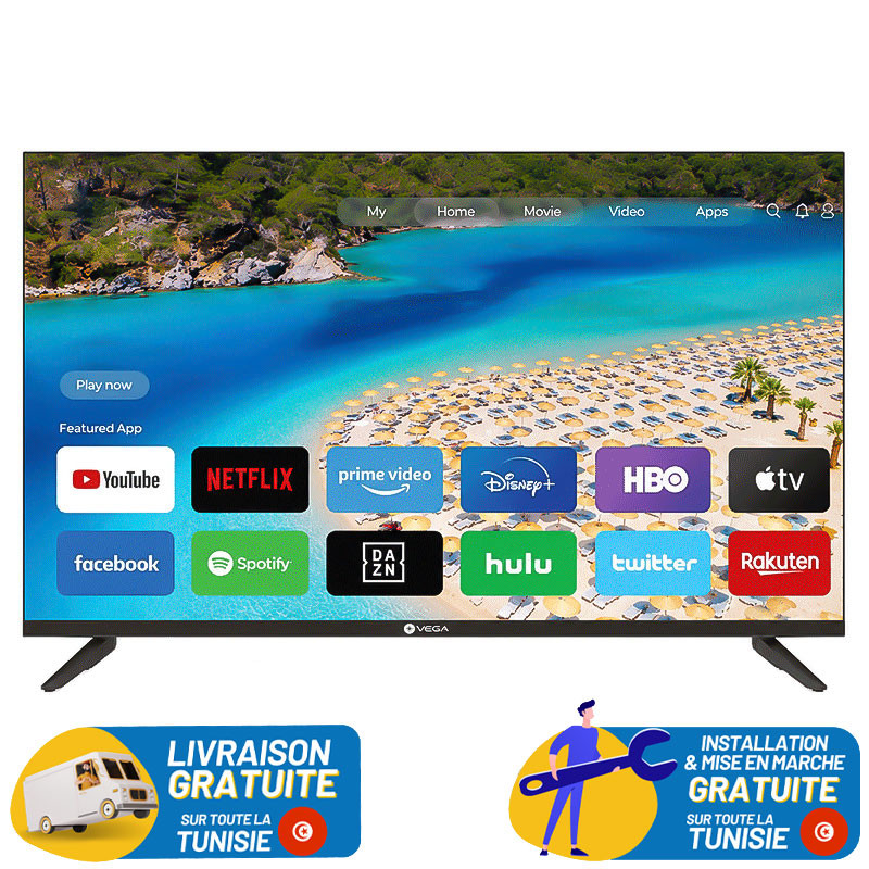 TV Vega 32" LED FULL HD Smart TV / Récepteur intégré