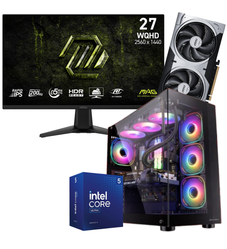 Setup Gamer Special Pc de Bureau Gaming / Ultra 5 235 / RTX 5060 Ti 8G / 32 Go Avec Écran Gaming MSI MAG 27" WQHD IPS / 200 Hz