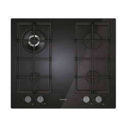 Plaque de Cuisson Encastrable ROSEIERS 4FEUX à GAZ EN VERRE CRISTAL / 60CM