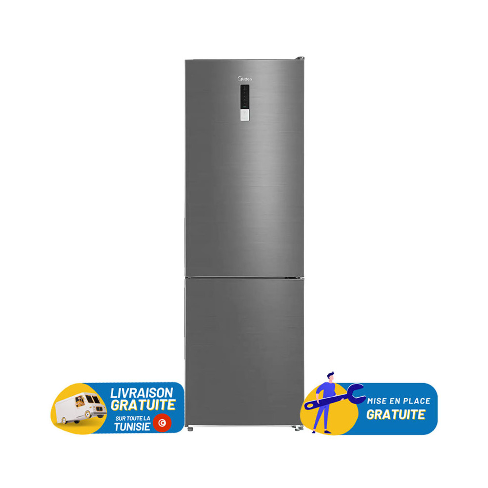 Réfrigérateur MIDEA Combiné No Frost 310 Litres / MDRB424FGN46 / INOX avec afficheur