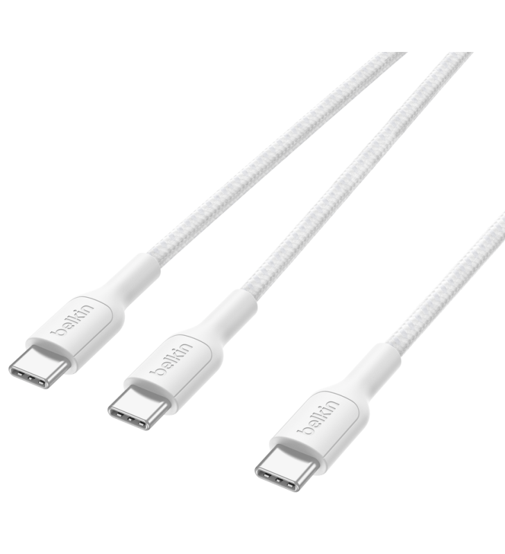Câble Belkin USB-C vers Double USB-C 140W / Blanc