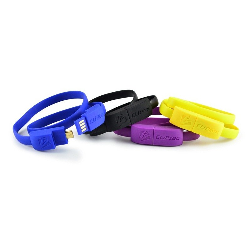 Câble CLiPtec BRACELET USB vers Micro-USB 40 cm / Bleu