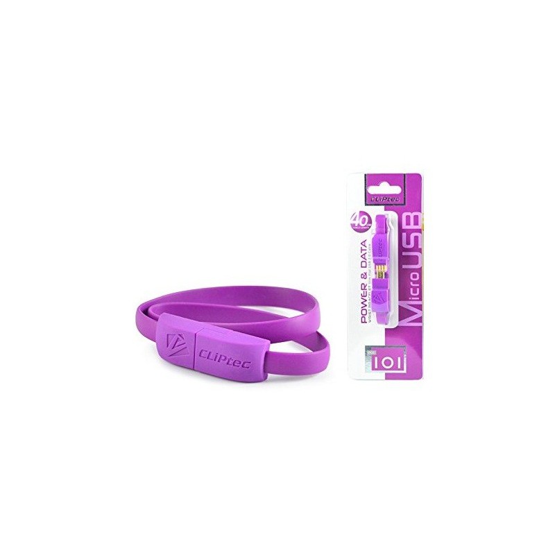 Câble CLiPtec BRACELET USB vers Micro-USB 40 cm / Violet